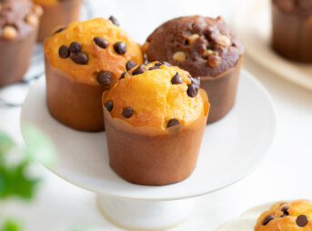 くるくる混ぜるだけ♪２色のオイルマフィンのレシピと作り方。料理研究家・フードコーディネーター藤井玲子のレシピと料理写真。れこれしぴ